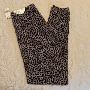 Offline Leopard Print Leggings - Black and Brown-